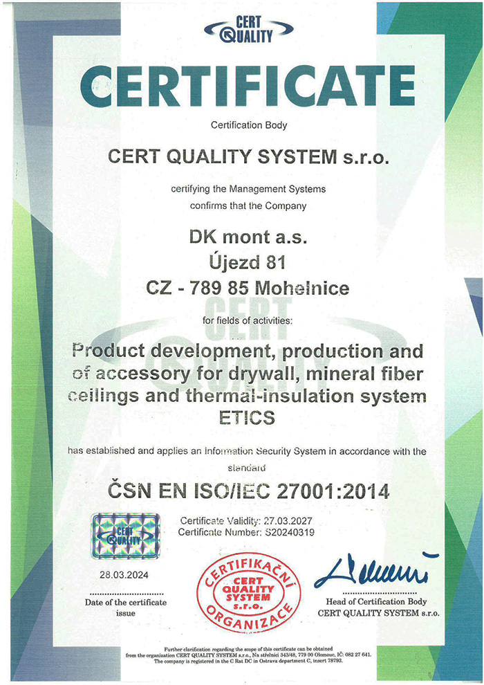 ČSN EN ISO/IEC 27001:2014